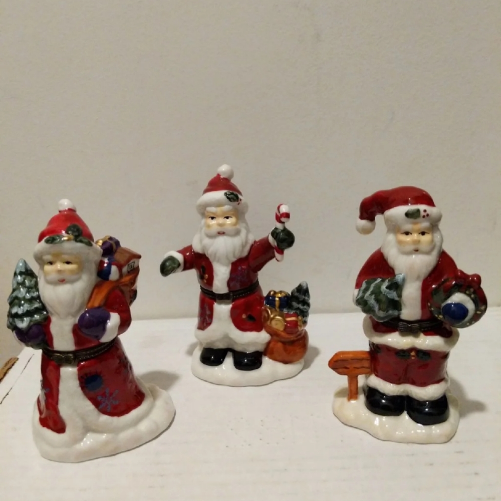 TRINKET HINGED CHRISTMAS SANTA BOXES